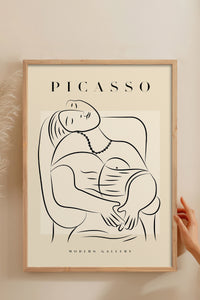 HOMEPACK Ahşap Çerçeveli Tablo Çerçeveli Poster Sanatsal Modern Duvar Dekoru PICASSO-44