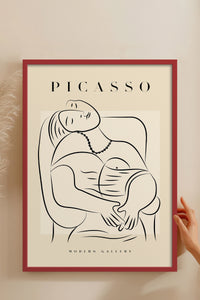 HOMEPACK Ahşap Çerçeveli Tablo Çerçeveli Poster Sanatsal Modern Duvar Dekoru PICASSO-44