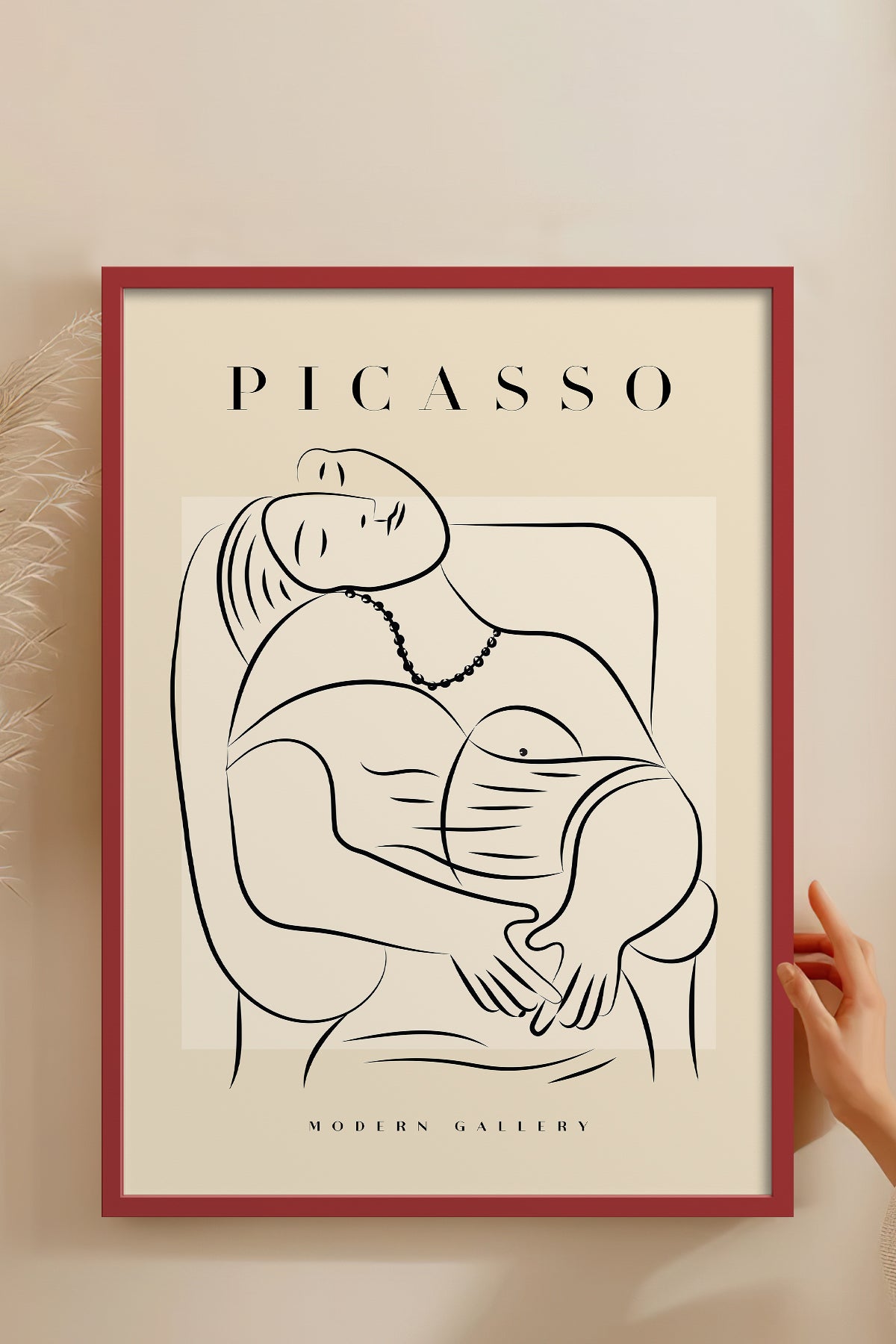 HOMEPACK Ahşap Çerçeveli Tablo Çerçeveli Poster Sanatsal Modern Duvar Dekoru PICASSO-44