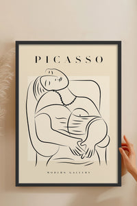 HOMEPACK Ahşap Çerçeveli Tablo Çerçeveli Poster Sanatsal Modern Duvar Dekoru PICASSO-44