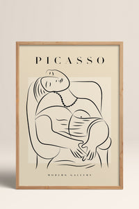 HOMEPACK Ahşap Çerçeveli Tablo Çerçeveli Poster Sanatsal Modern Duvar Dekoru PICASSO-44