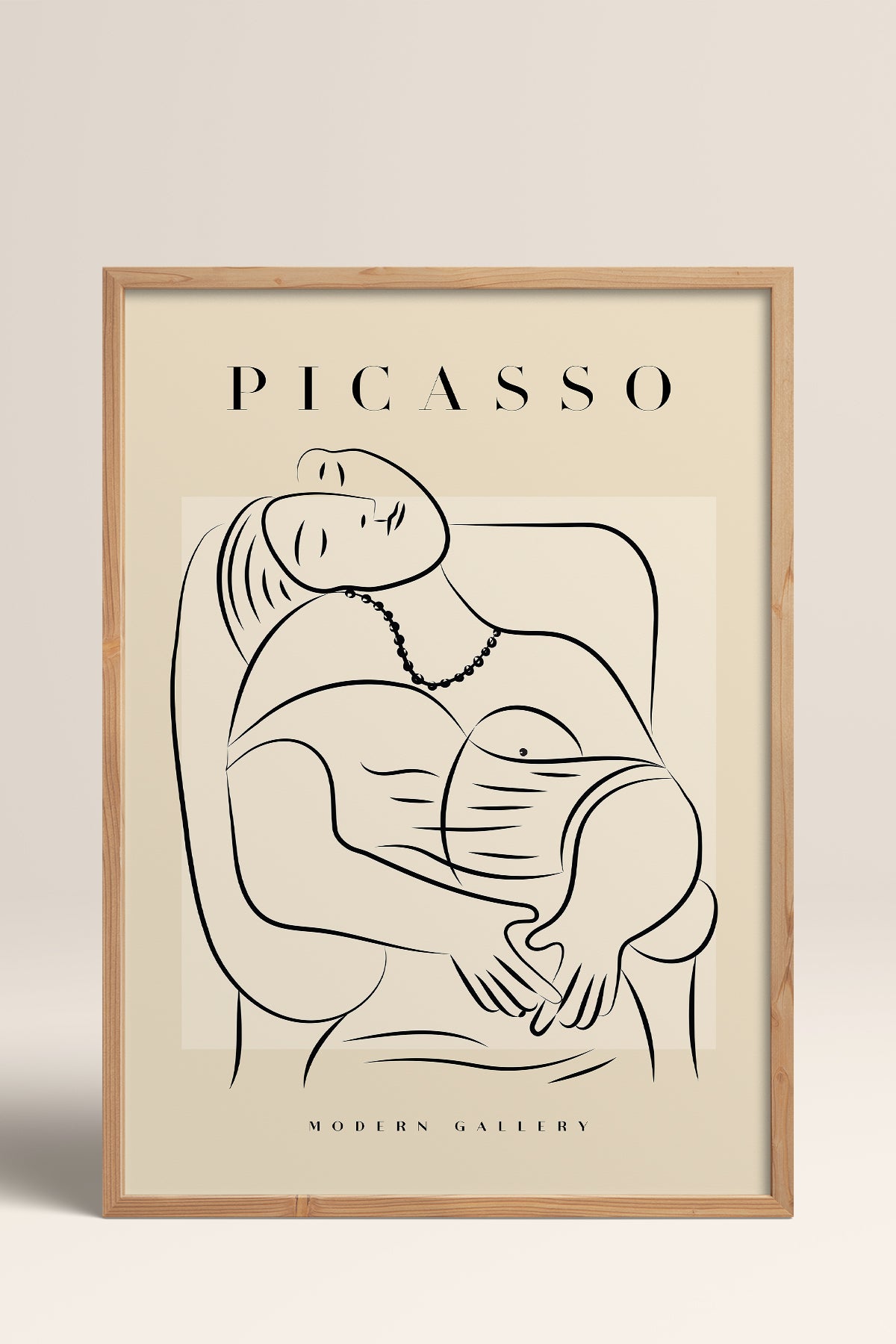 HOMEPACK Ahşap Çerçeveli Tablo Çerçeveli Poster Sanatsal Modern Duvar Dekoru PICASSO-44