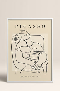 HOMEPACK Ahşap Çerçeveli Tablo Çerçeveli Poster Sanatsal Modern Duvar Dekoru PICASSO-44