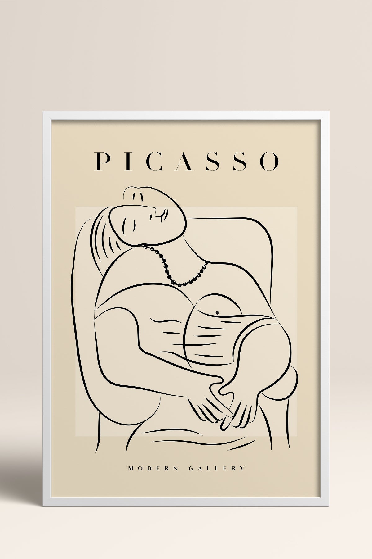 HOMEPACK Ahşap Çerçeveli Tablo Çerçeveli Poster Sanatsal Modern Duvar Dekoru PICASSO-44