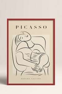 HOMEPACK Ahşap Çerçeveli Tablo Çerçeveli Poster Sanatsal Modern Duvar Dekoru PICASSO-44