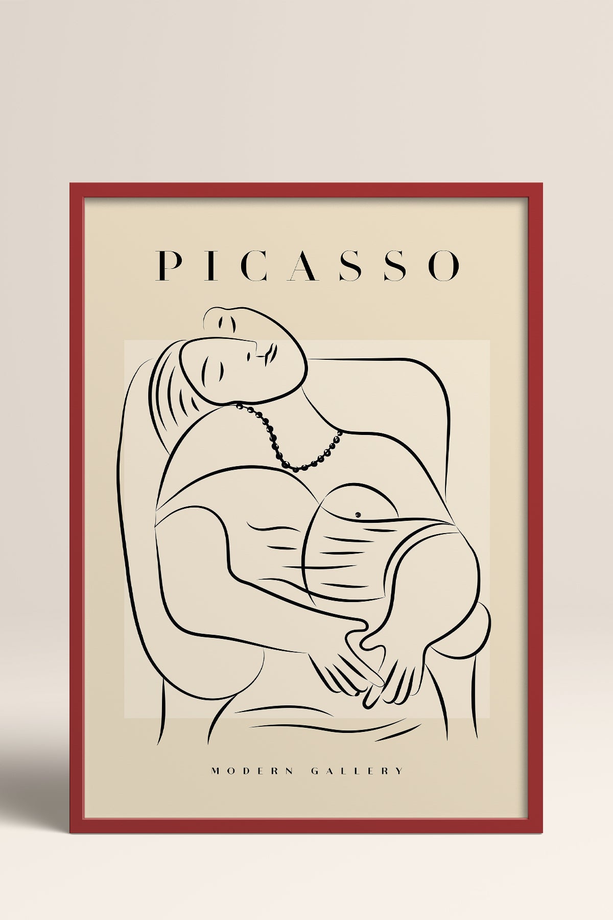 HOMEPACK Ahşap Çerçeveli Tablo Çerçeveli Poster Sanatsal Modern Duvar Dekoru PICASSO-44