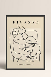 HOMEPACK Ahşap Çerçeveli Tablo Çerçeveli Poster Sanatsal Modern Duvar Dekoru PICASSO-44