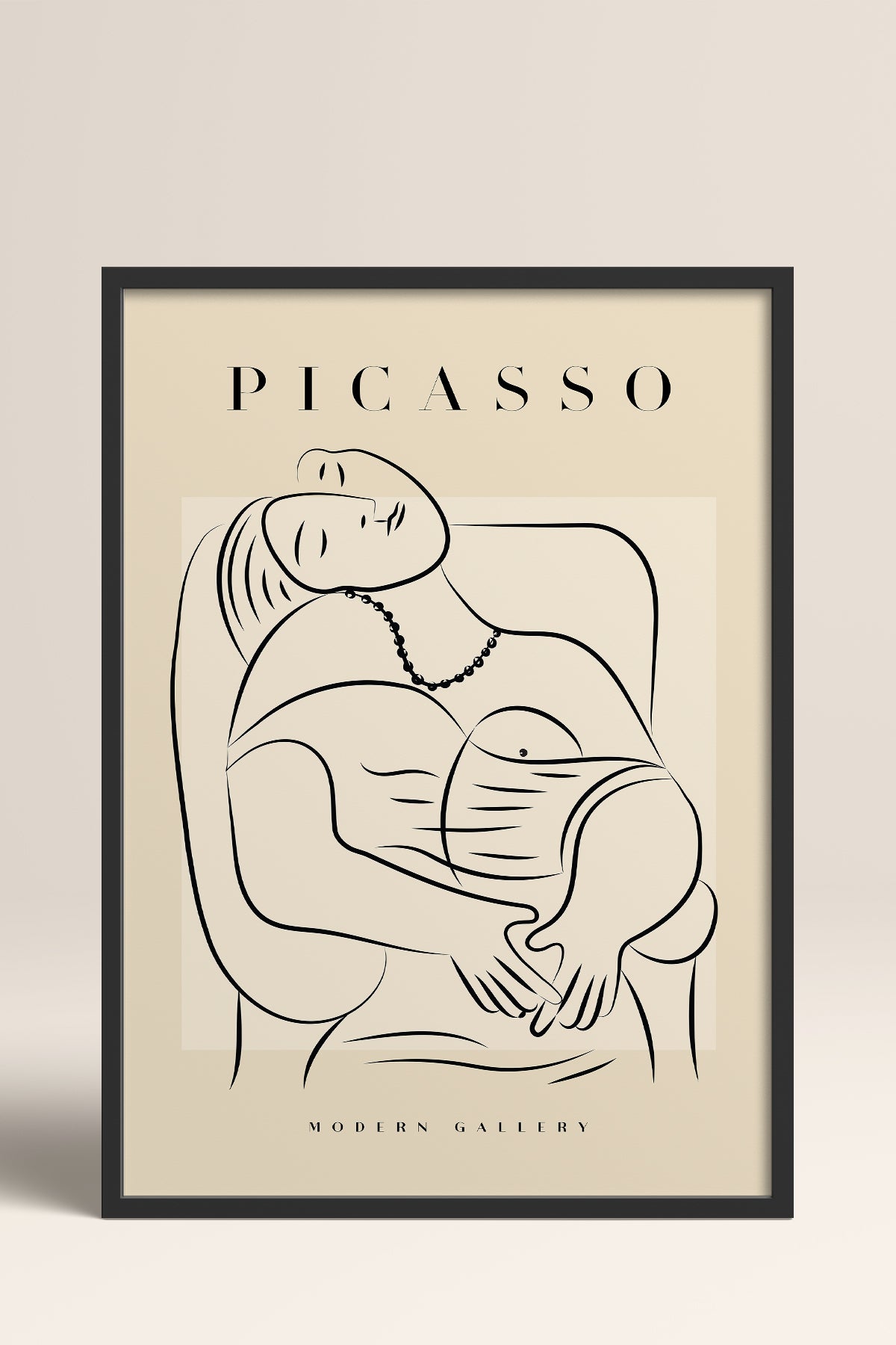 HOMEPACK Ahşap Çerçeveli Tablo Çerçeveli Poster Sanatsal Modern Duvar Dekoru PICASSO-44