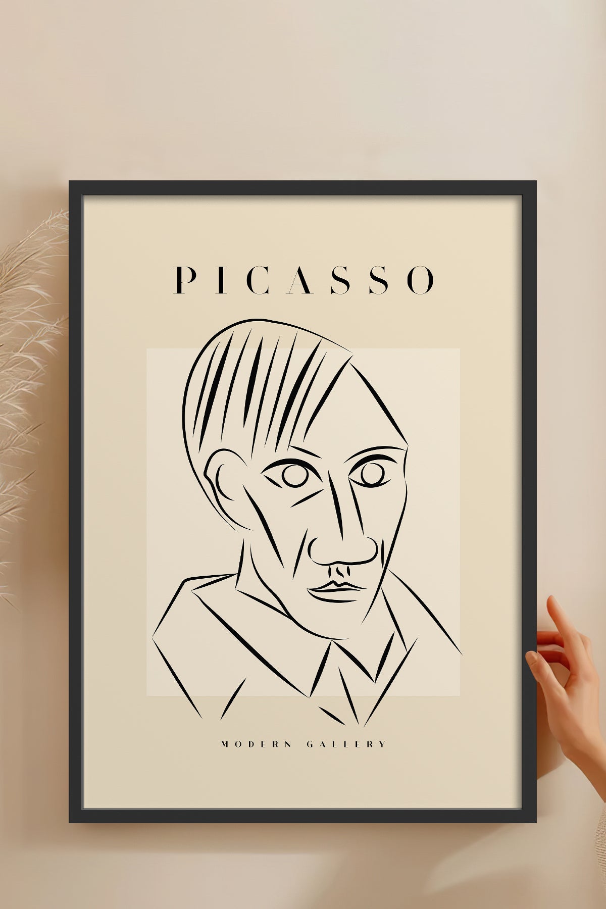HOMEPACK Ahşap Çerçeveli Tablo Çerçeveli Poster Sanatsal Modern Duvar Dekoru PICASSO-45