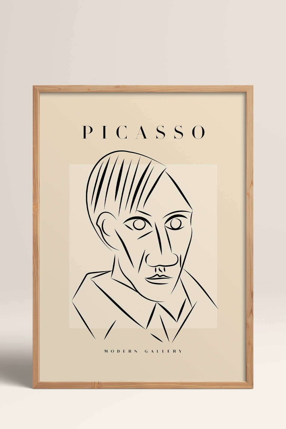 HOMEPACK Ahşap Çerçeveli Tablo Çerçeveli Poster Sanatsal Modern Duvar Dekoru PICASSO-45