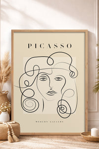 HOMEPACK Ahşap Çerçeveli Tablo Çerçeveli Poster Sanatsal Modern Duvar Dekoru PICASSO-47