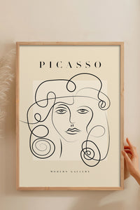 HOMEPACK Ahşap Çerçeveli Tablo Çerçeveli Poster Sanatsal Modern Duvar Dekoru PICASSO-47