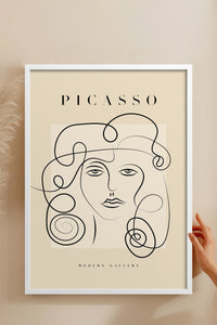 HOMEPACK Ahşap Çerçeveli Tablo Çerçeveli Poster Sanatsal Modern Duvar Dekoru PICASSO-47