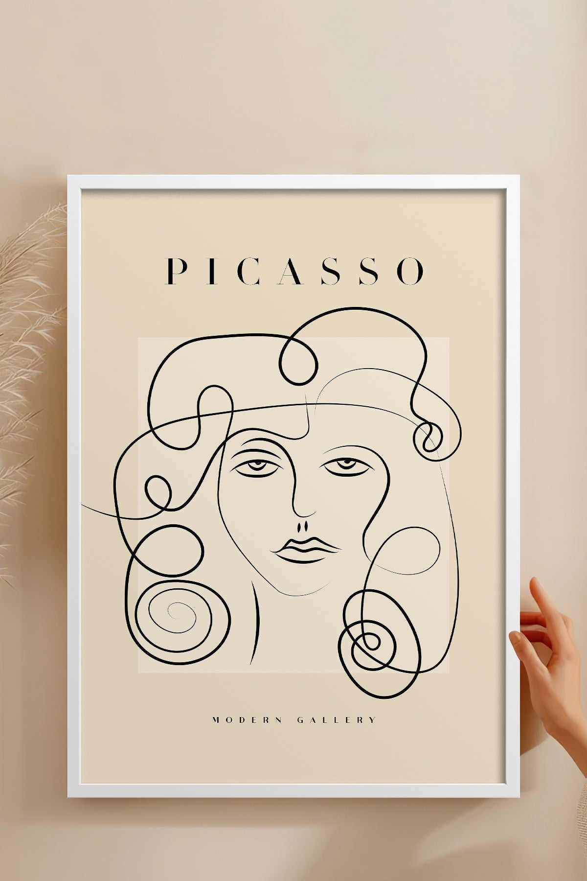 HOMEPACK Ahşap Çerçeveli Tablo Çerçeveli Poster Sanatsal Modern Duvar Dekoru PICASSO-47