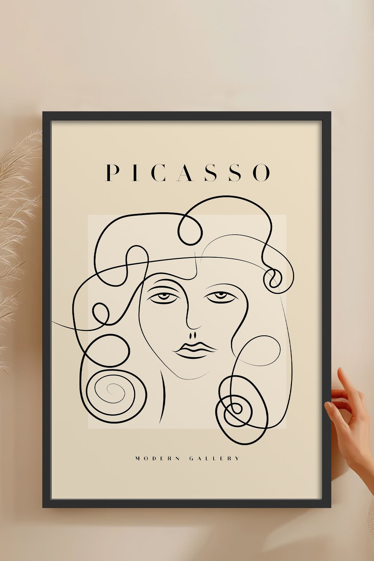 HOMEPACK Ahşap Çerçeveli Tablo Çerçeveli Poster Sanatsal Modern Duvar Dekoru PICASSO-47
