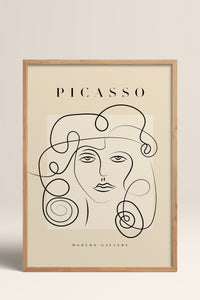 HOMEPACK Ahşap Çerçeveli Tablo Çerçeveli Poster Sanatsal Modern Duvar Dekoru PICASSO-47
