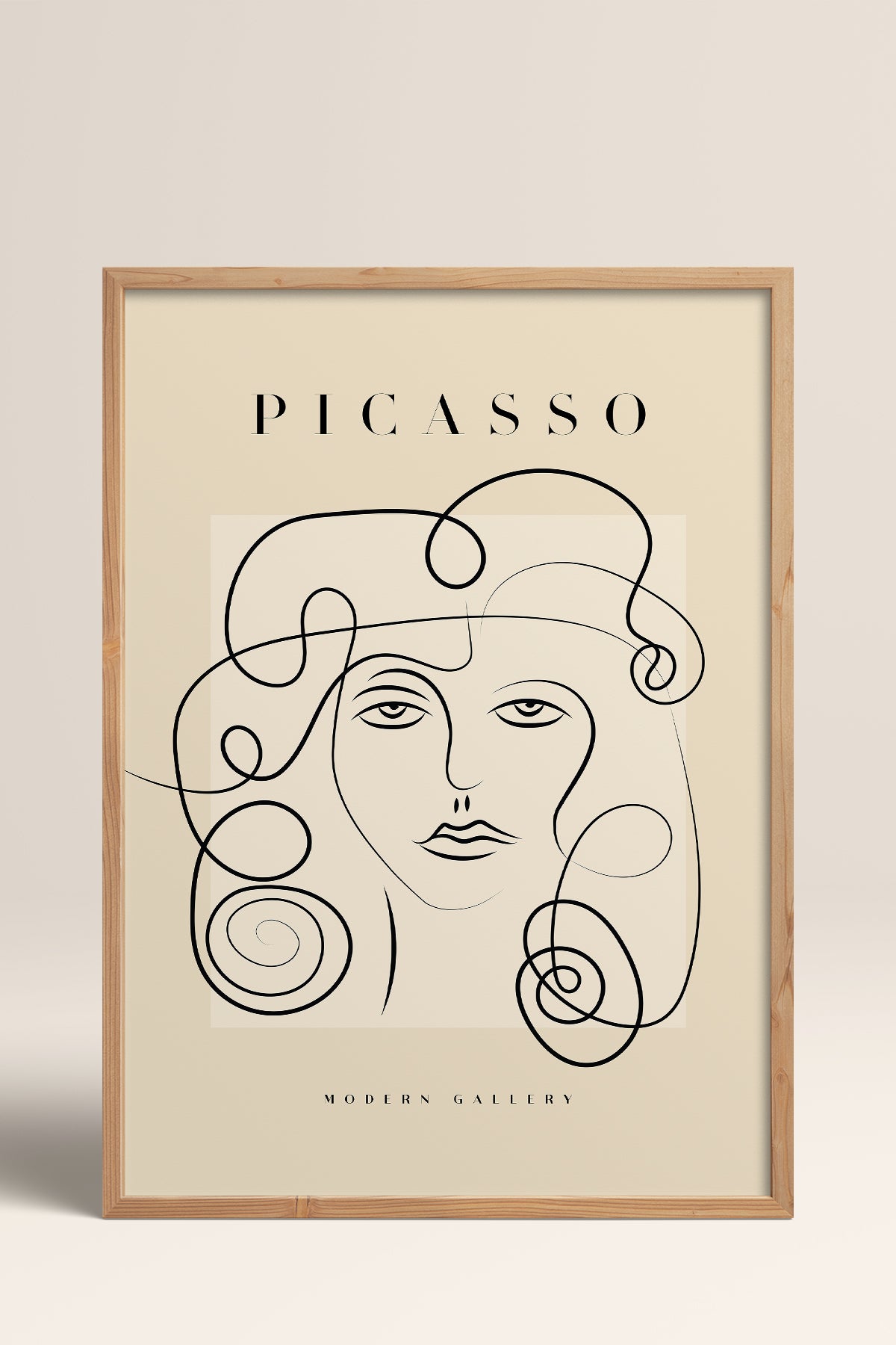 HOMEPACK Ahşap Çerçeveli Tablo Çerçeveli Poster Sanatsal Modern Duvar Dekoru PICASSO-47