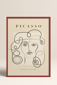 HOMEPACK Ahşap Çerçeveli Tablo Çerçeveli Poster Sanatsal Modern Duvar Dekoru PICASSO-47