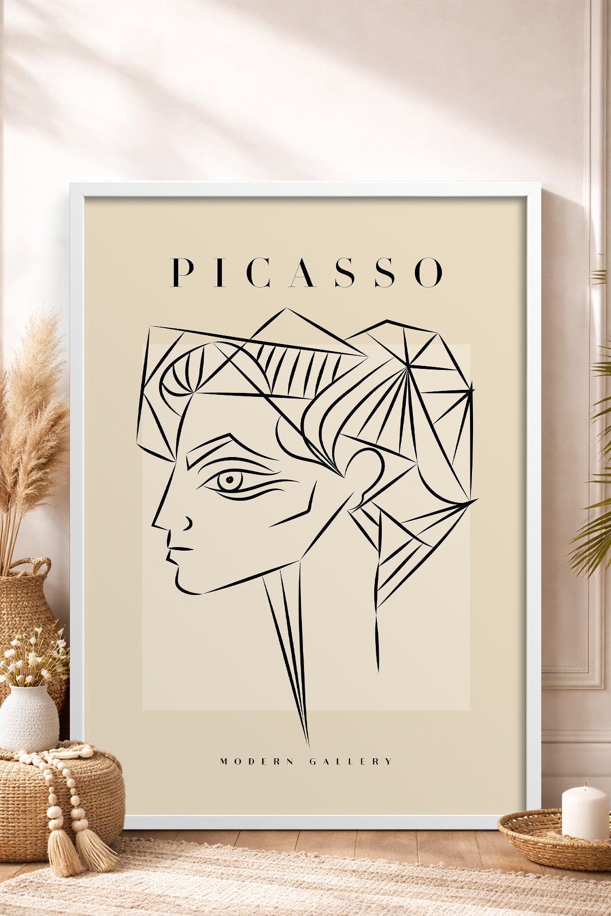 HOMEPACK Ahşap Çerçeveli Tablo Çerçeveli Poster Sanatsal Modern Duvar Dekoru PICASSO-50