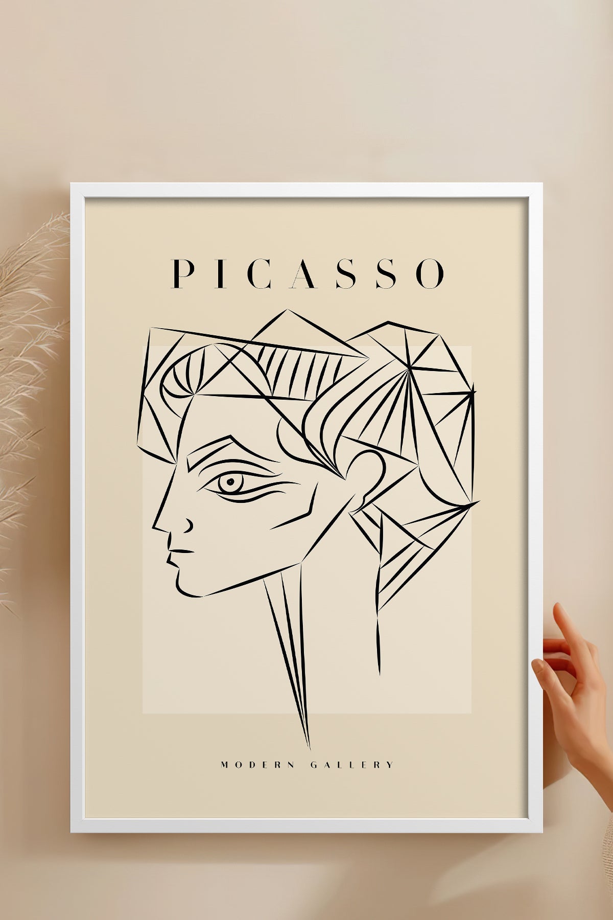 HOMEPACK Ahşap Çerçeveli Tablo Çerçeveli Poster Sanatsal Modern Duvar Dekoru PICASSO-50