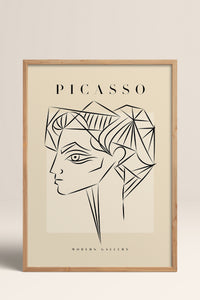 HOMEPACK Ahşap Çerçeveli Tablo Çerçeveli Poster Sanatsal Modern Duvar Dekoru PICASSO-50