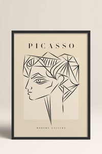 HOMEPACK Ahşap Çerçeveli Tablo Çerçeveli Poster Sanatsal Modern Duvar Dekoru PICASSO-50