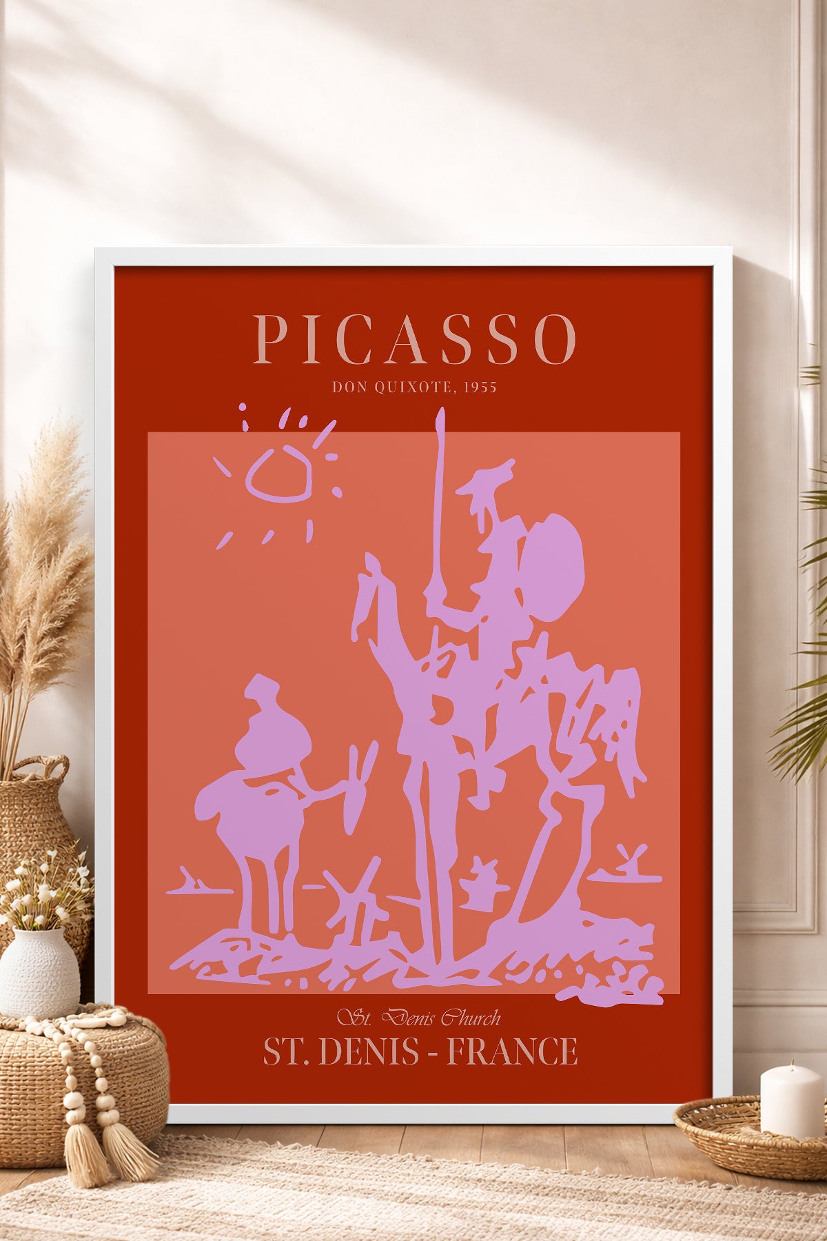 HOMEPACK Ahşap Çerçeveli Tablo Çerçeveli Poster Sanatsal Modern Duvar Dekoru PICASSO-51