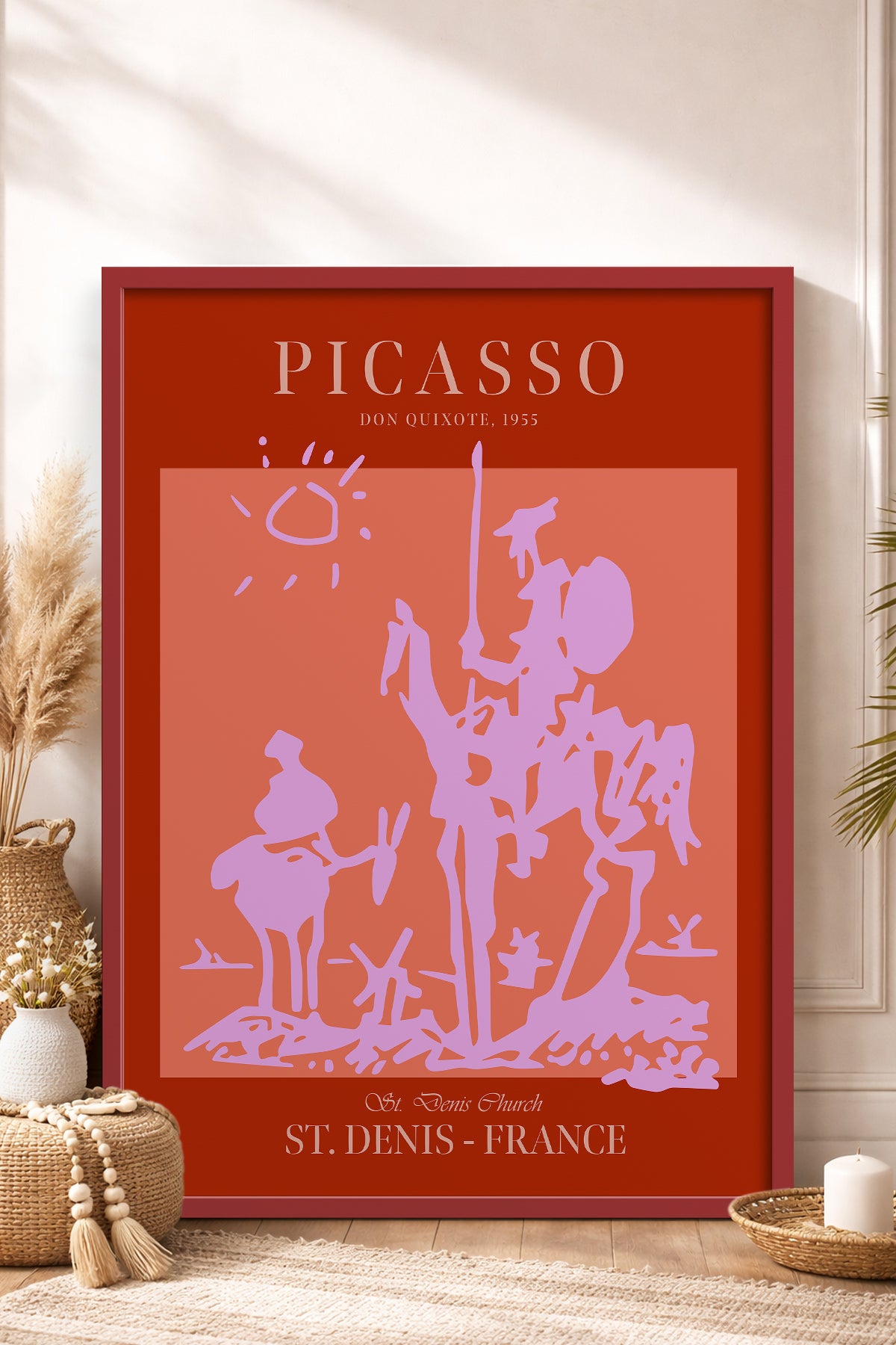 HOMEPACK Ahşap Çerçeveli Tablo Çerçeveli Poster Sanatsal Modern Duvar Dekoru PICASSO-51