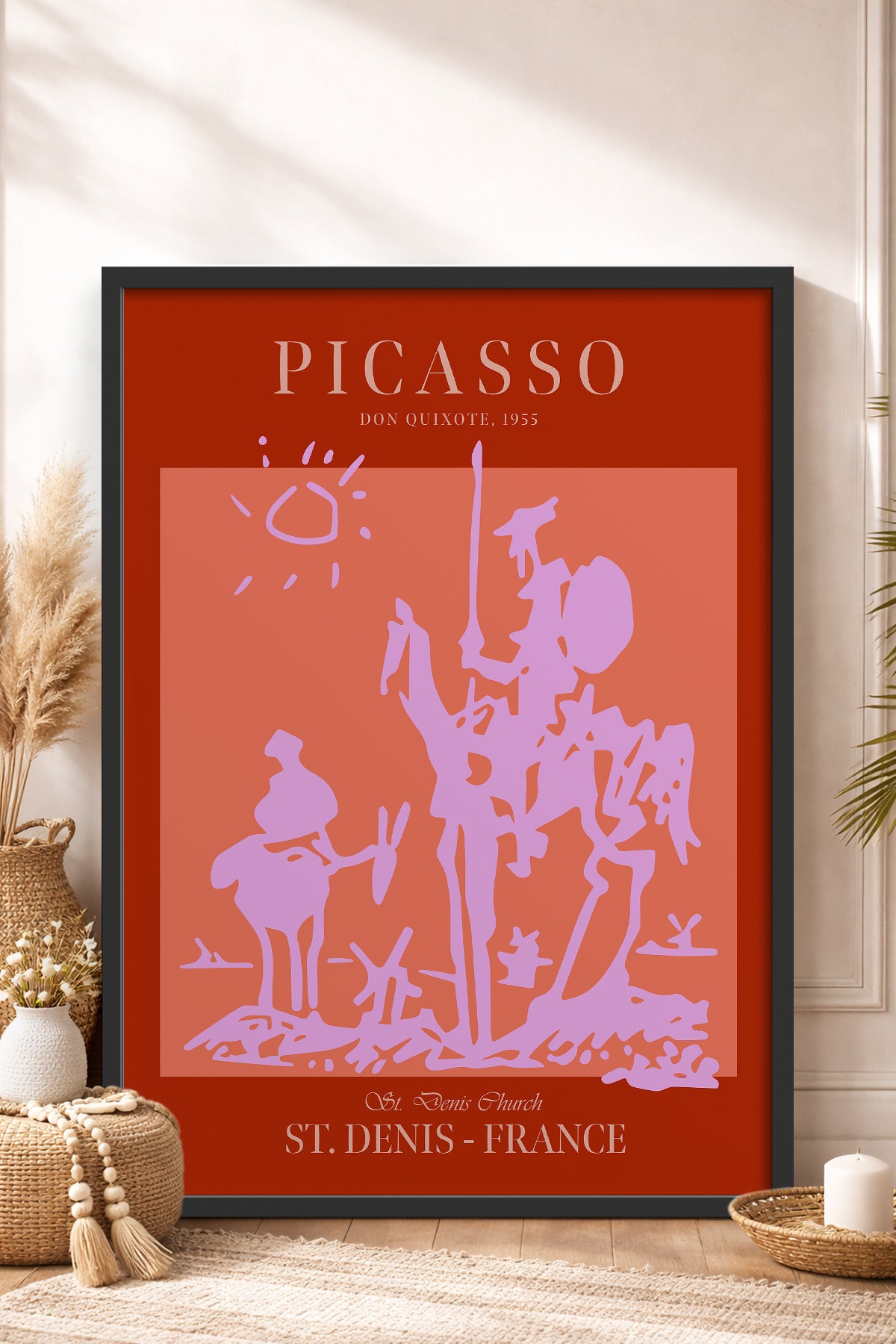 HOMEPACK Ahşap Çerçeveli Tablo Çerçeveli Poster Sanatsal Modern Duvar Dekoru PICASSO-51