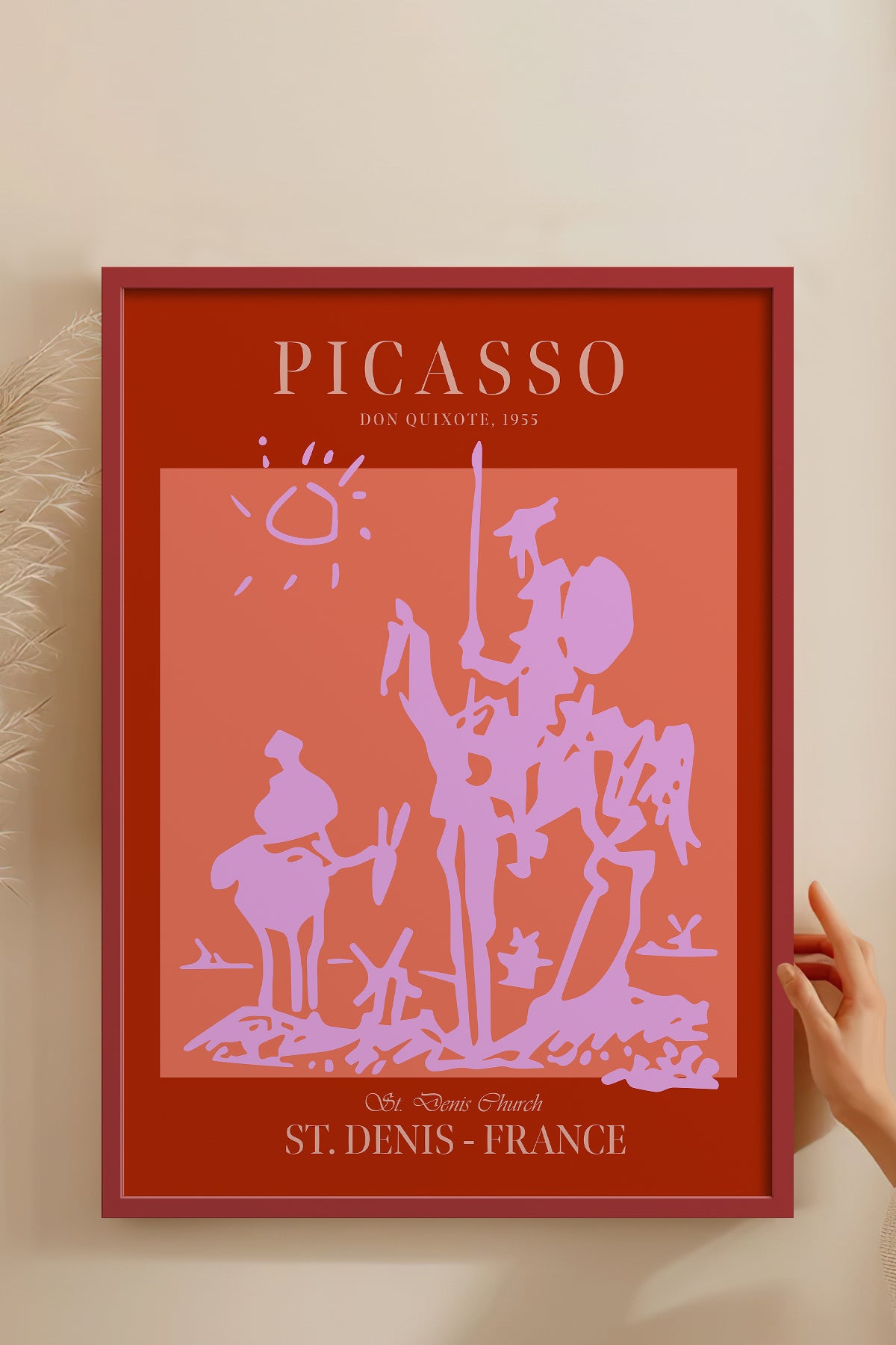 HOMEPACK Ahşap Çerçeveli Tablo Çerçeveli Poster Sanatsal Modern Duvar Dekoru PICASSO-51