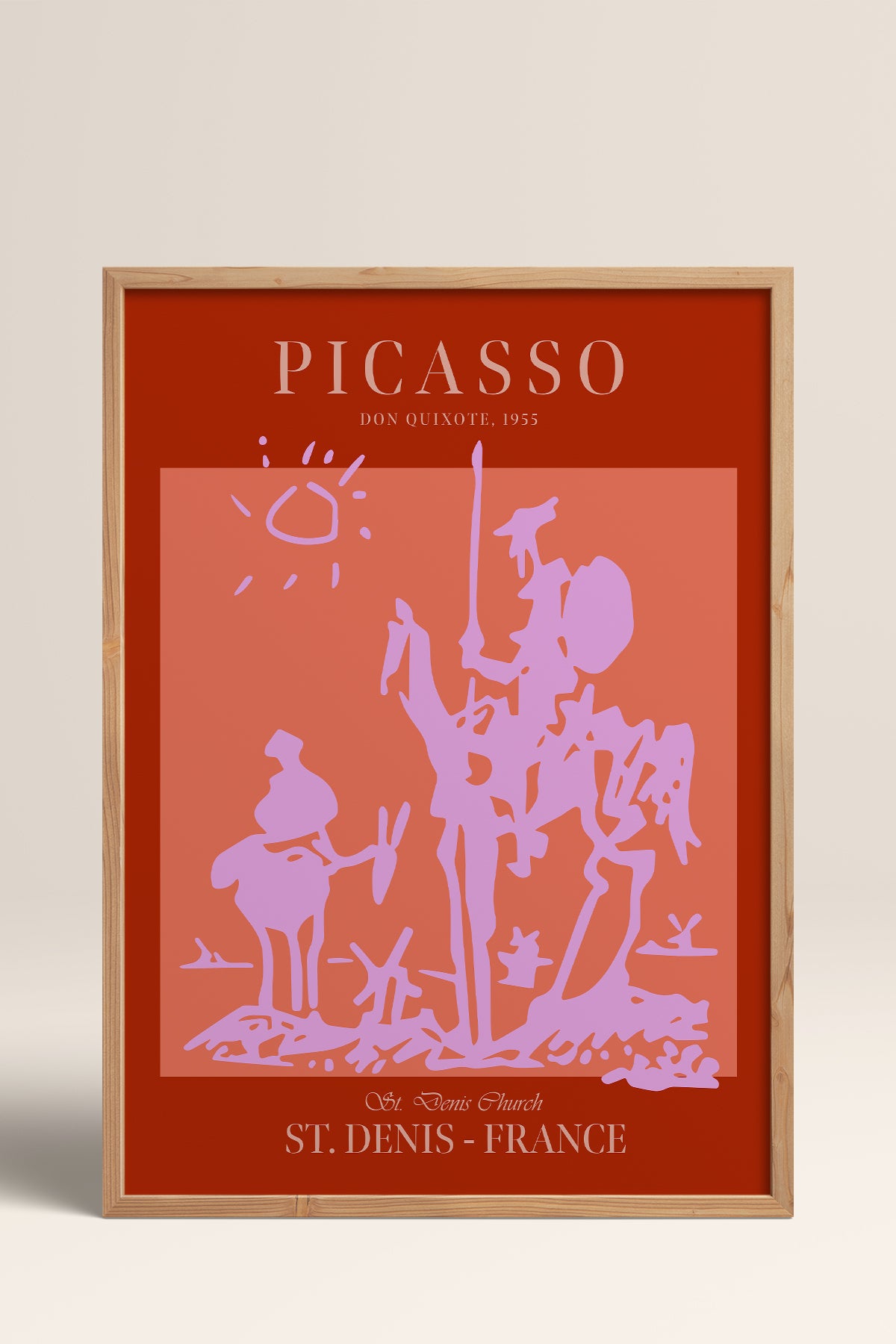 HOMEPACK Ahşap Çerçeveli Tablo Çerçeveli Poster Sanatsal Modern Duvar Dekoru PICASSO-51