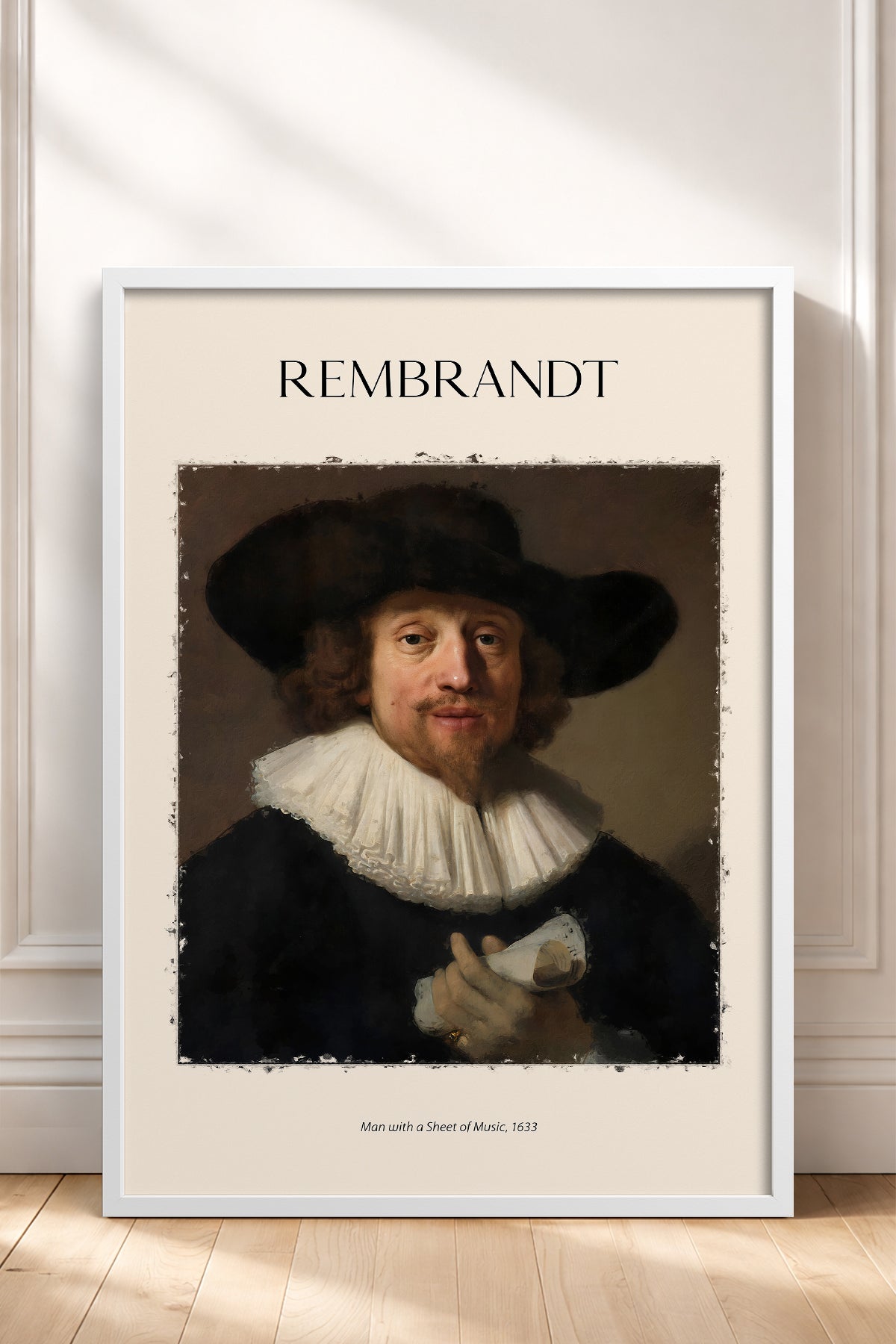 HOMEPACK Ahşap Çerçeveli Tablo Çerçeveli Poster Sanatsal Modern Duvar Dekoru REMBRANDT-01