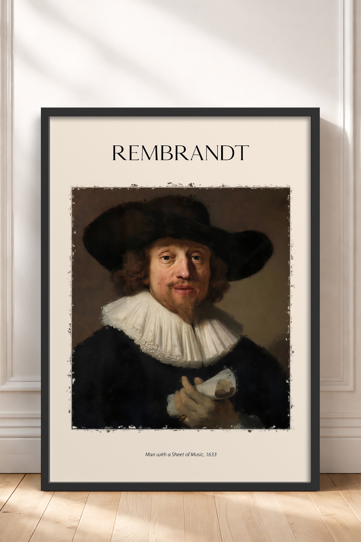 HOMEPACK Ahşap Çerçeveli Tablo Çerçeveli Poster Sanatsal Modern Duvar Dekoru REMBRANDT-01