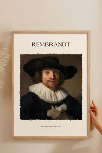 HOMEPACK Ahşap Çerçeveli Tablo Çerçeveli Poster Sanatsal Modern Duvar Dekoru REMBRANDT-01