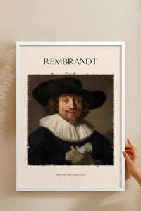 HOMEPACK Ahşap Çerçeveli Tablo Çerçeveli Poster Sanatsal Modern Duvar Dekoru REMBRANDT-01
