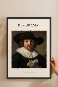 HOMEPACK Ahşap Çerçeveli Tablo Çerçeveli Poster Sanatsal Modern Duvar Dekoru REMBRANDT-01