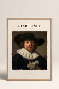 HOMEPACK Ahşap Çerçeveli Tablo Çerçeveli Poster Sanatsal Modern Duvar Dekoru REMBRANDT-01