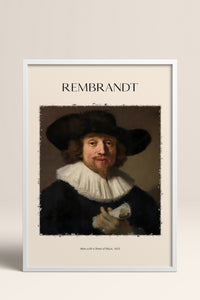 HOMEPACK Ahşap Çerçeveli Tablo Çerçeveli Poster Sanatsal Modern Duvar Dekoru REMBRANDT-01