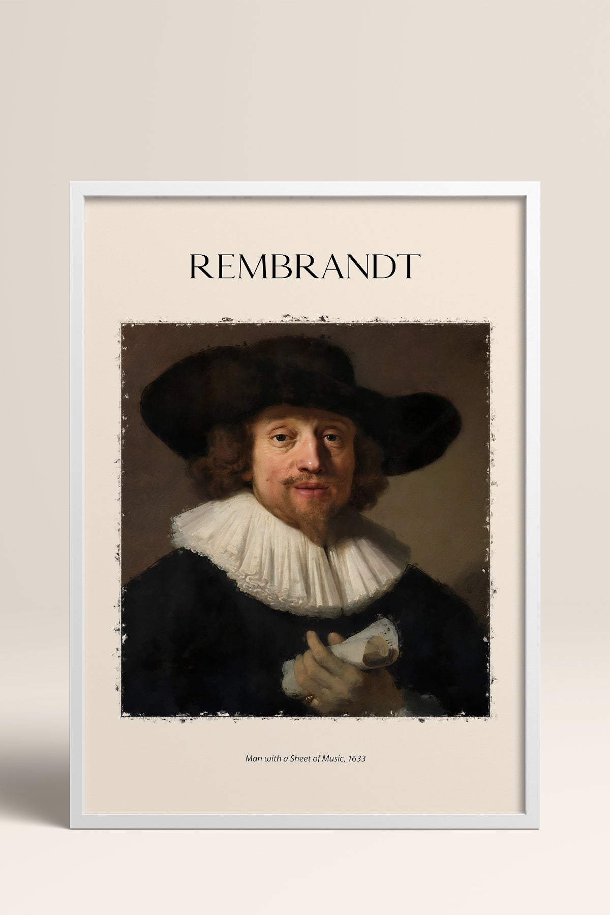 HOMEPACK Ahşap Çerçeveli Tablo Çerçeveli Poster Sanatsal Modern Duvar Dekoru REMBRANDT-01