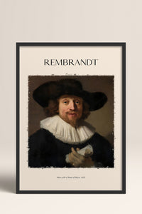 HOMEPACK Ahşap Çerçeveli Tablo Çerçeveli Poster Sanatsal Modern Duvar Dekoru REMBRANDT-01