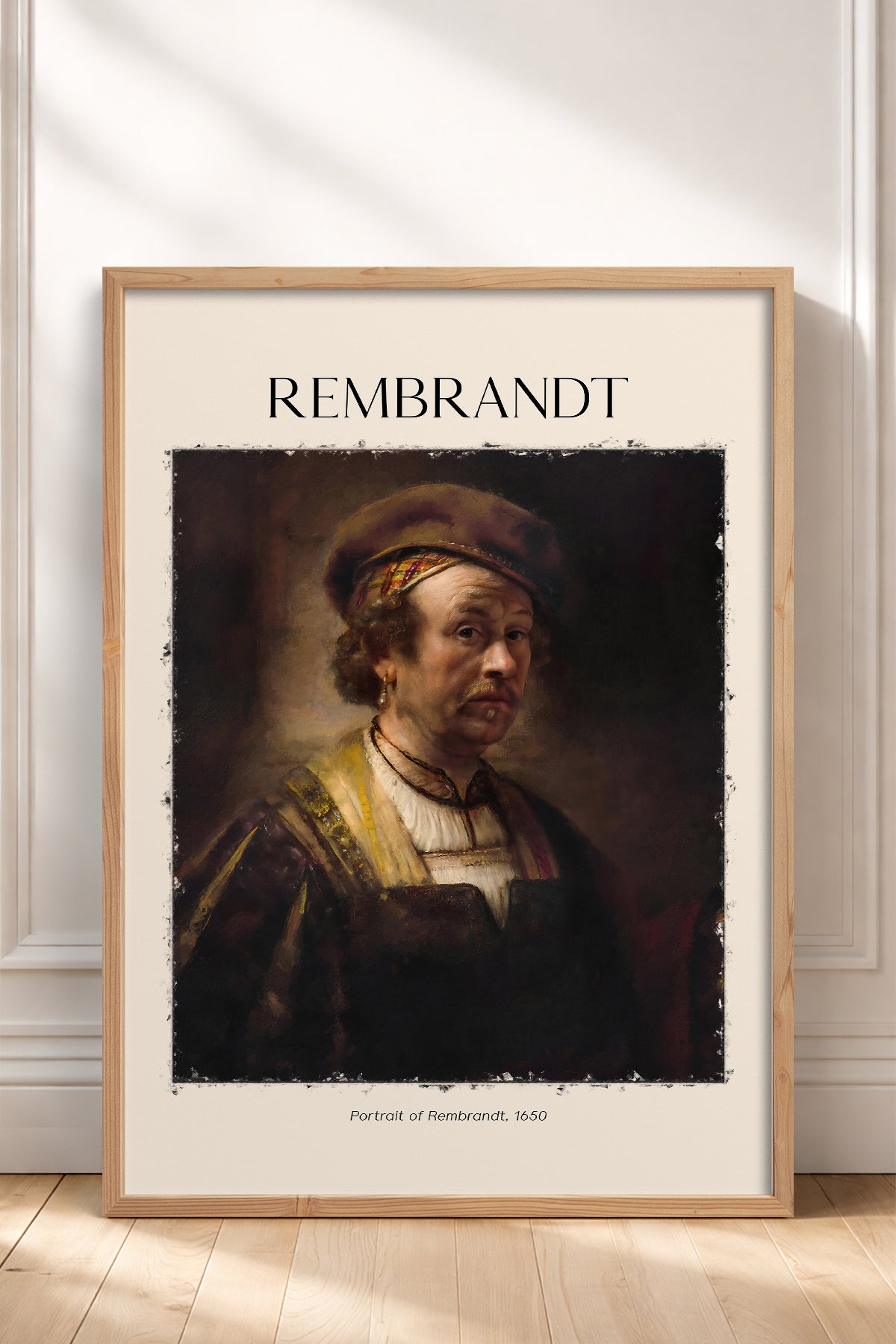 HOMEPACK Ahşap Çerçeveli Tablo Çerçeveli Poster Sanatsal Modern Duvar Dekoru REMBRANDT-02