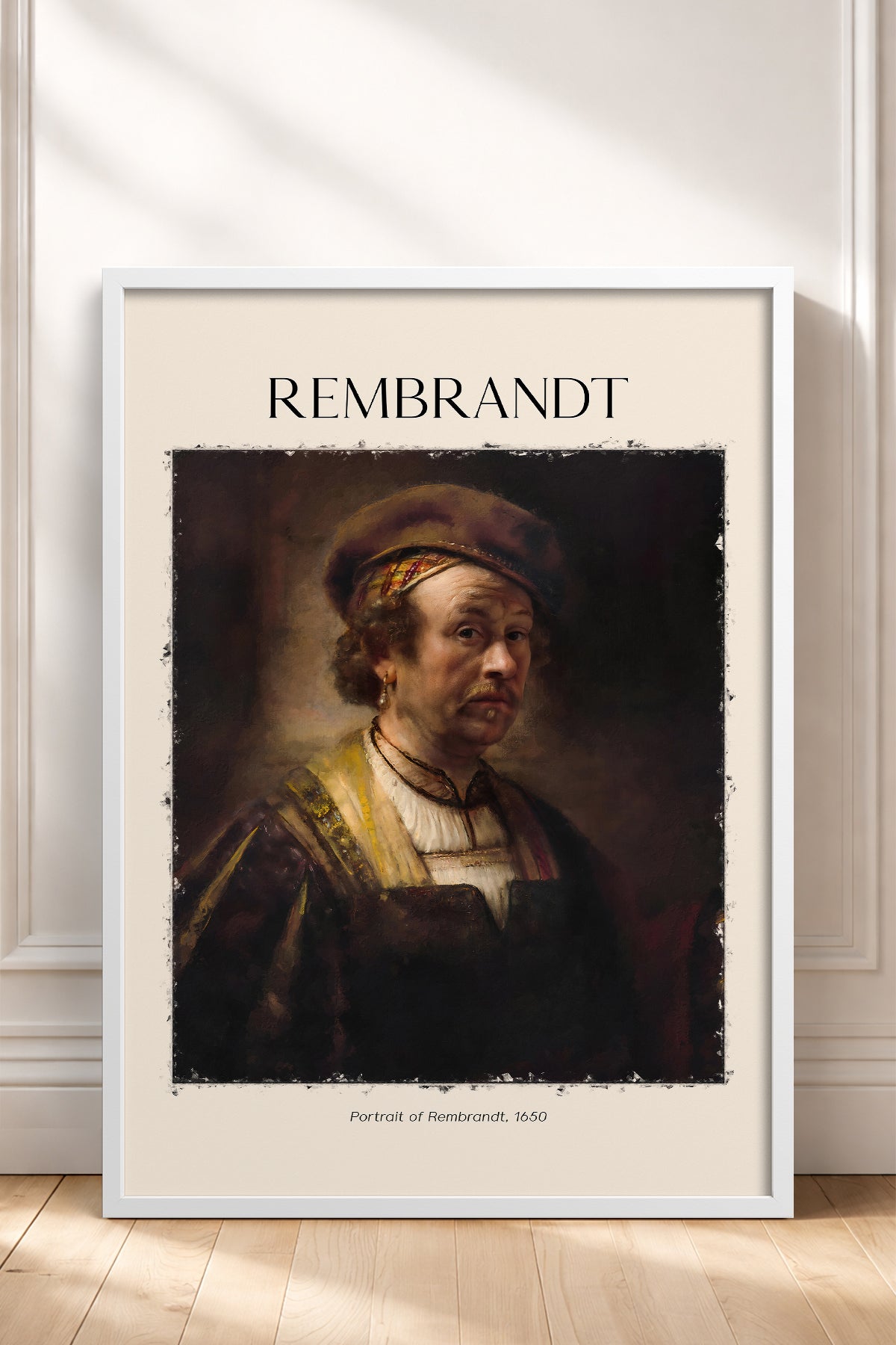 HOMEPACK Ahşap Çerçeveli Tablo Çerçeveli Poster Sanatsal Modern Duvar Dekoru REMBRANDT-02