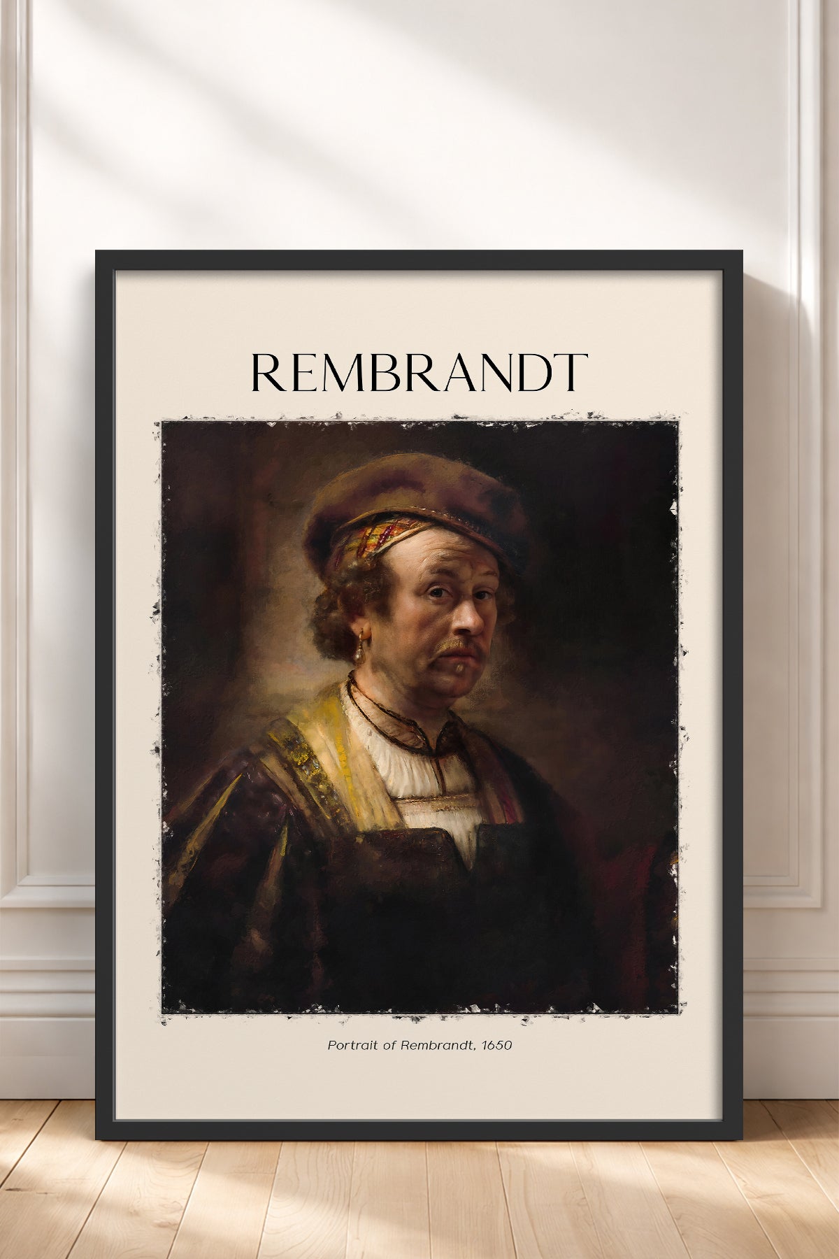 HOMEPACK Ahşap Çerçeveli Tablo Çerçeveli Poster Sanatsal Modern Duvar Dekoru REMBRANDT-02