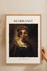HOMEPACK Ahşap Çerçeveli Tablo Çerçeveli Poster Sanatsal Modern Duvar Dekoru REMBRANDT-02