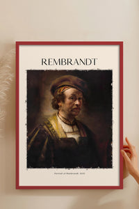 HOMEPACK Ahşap Çerçeveli Tablo Çerçeveli Poster Sanatsal Modern Duvar Dekoru REMBRANDT-02