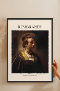 HOMEPACK Ahşap Çerçeveli Tablo Çerçeveli Poster Sanatsal Modern Duvar Dekoru REMBRANDT-02
