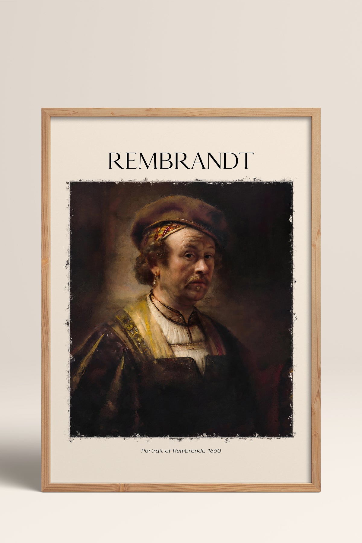 HOMEPACK Ahşap Çerçeveli Tablo Çerçeveli Poster Sanatsal Modern Duvar Dekoru REMBRANDT-02