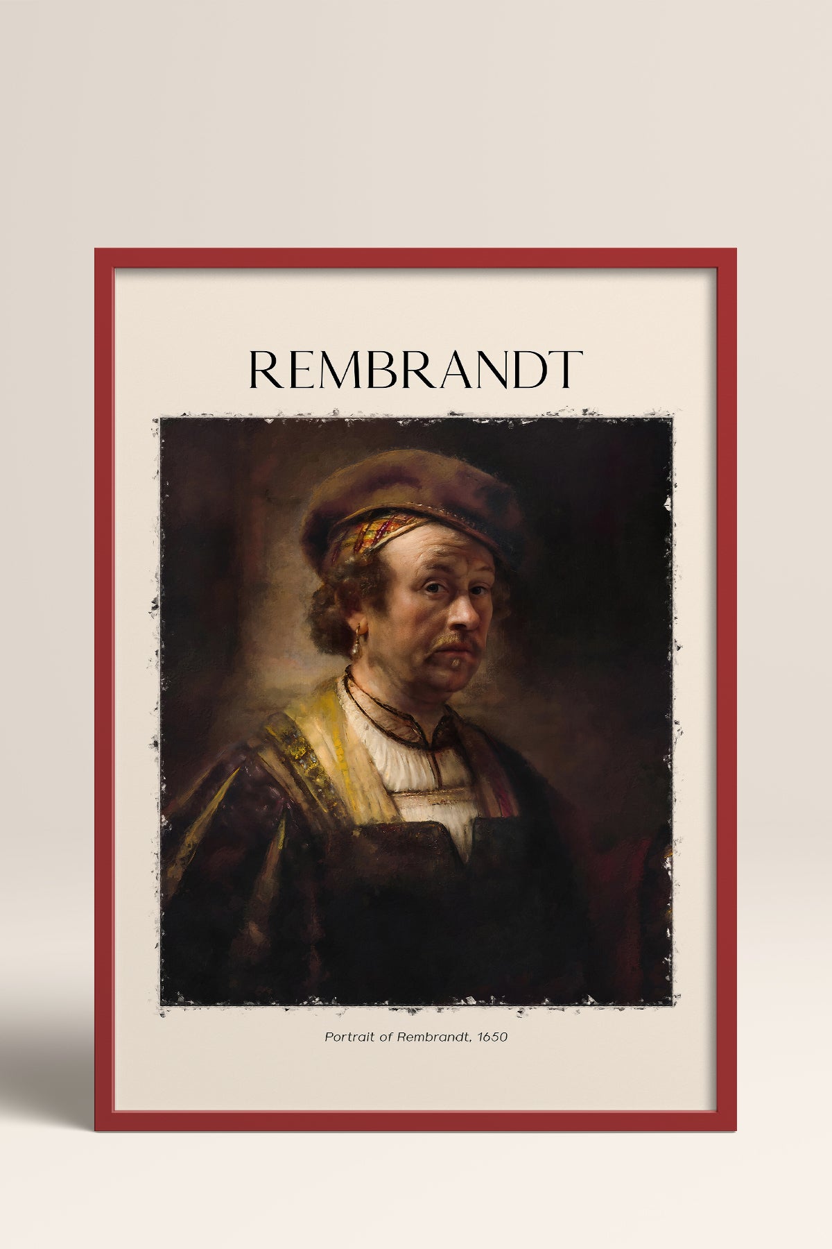 HOMEPACK Ahşap Çerçeveli Tablo Çerçeveli Poster Sanatsal Modern Duvar Dekoru REMBRANDT-02