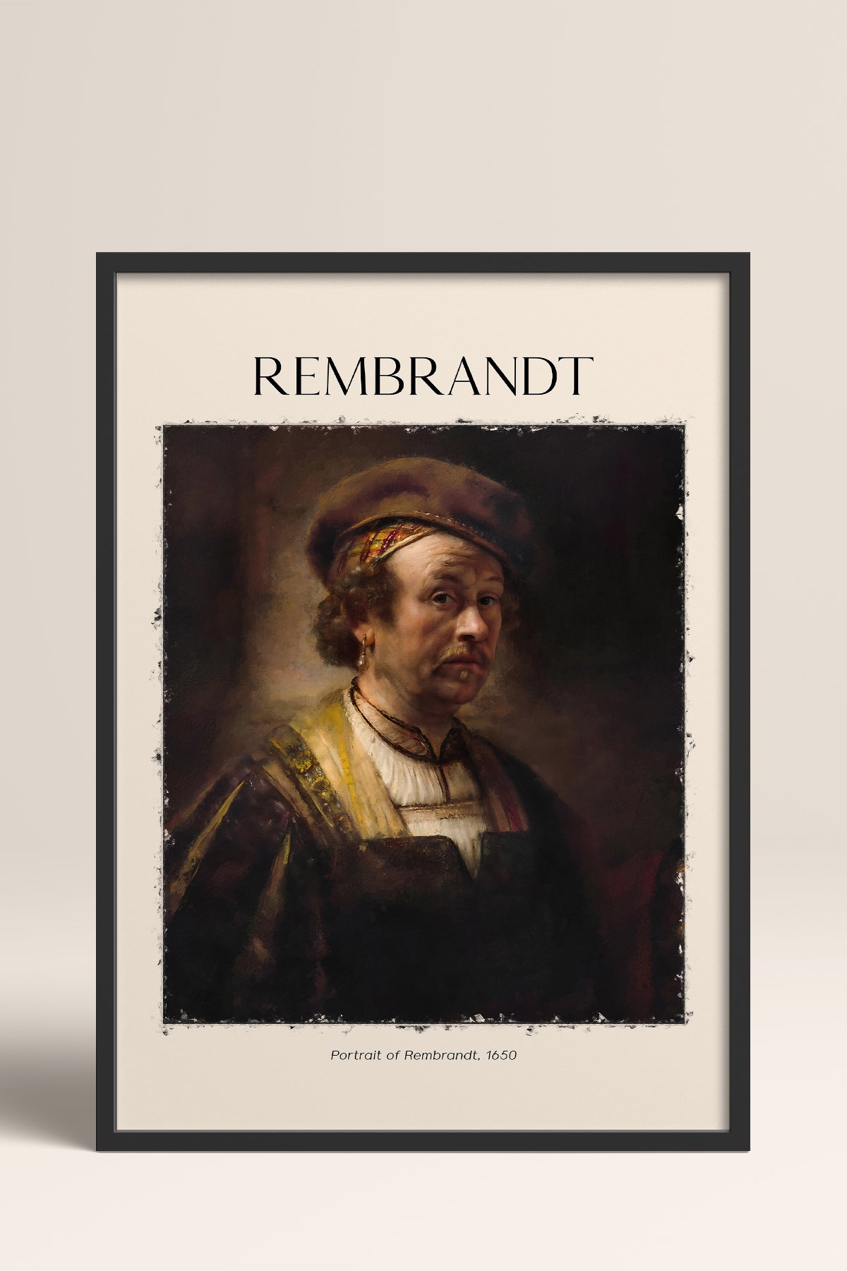 HOMEPACK Ahşap Çerçeveli Tablo Çerçeveli Poster Sanatsal Modern Duvar Dekoru REMBRANDT-02