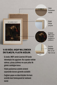 HOMEPACK Ahşap Çerçeveli Tablo Çerçeveli Poster Sanatsal Modern Duvar Dekoru REMBRANDT-04